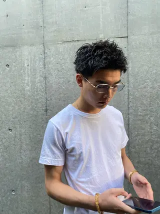 ショート メンズ 菊池大一 溝の口パーマのヘアスタイル