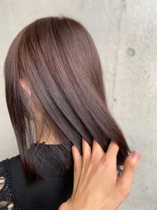 ミディアム カラー モテ前髪 タゴメ シンヤのヘアスタイル