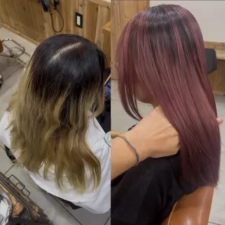 セミロング カラー hair design Norm所属・ハイライトバレイヤー ジュ🎨川村聖吾🎨のヘアスタイル