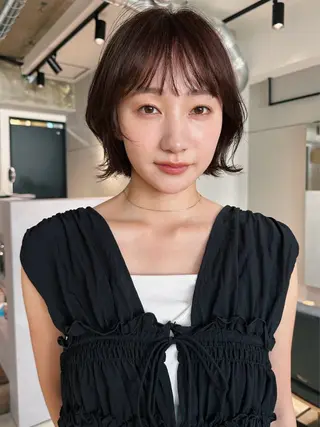 ショート カラー パーマ kazuki【顔周り ×レイヤーカット】のヘアスタイル