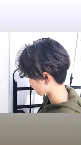 ショート カラー パーマ ヘアアレンジ 【白髪ぼかし 専門GBG】自由が丘のヘアスタイル