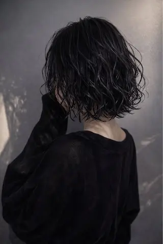 ミディアム パーマ 菅野 智敬のヘアスタイル