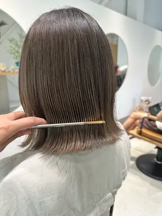 ミディアム カラー 野中 久美子のヘアスタイル