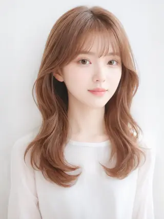 セミロング 神戸でブリーチなら puty/レイヤーのヘアスタイル