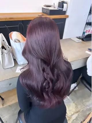 ロング カラー 🌷ラベンダーピンク 顔まわり🌷ねいろのヘアスタイル