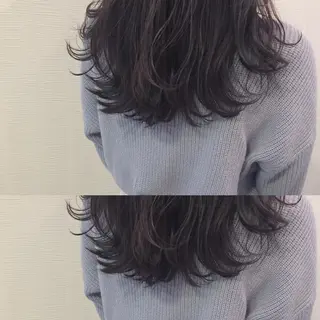 セミロング カラー 池田 真由美のヘアスタイル