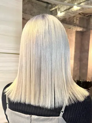 ミディアム カラー パーマ ヘアアレンジ 🌱巴結生🌿大宮 ☁️ミルクティーのヘアスタイル