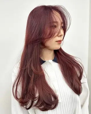 ロング カラー 韓国風×透明感カラー 髪質改善オタベシンヤのヘアスタイル