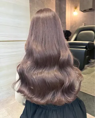 ロング カラー パーマ ヘアアレンジ メンズ キッズ 🌱巴結生🌿大宮 ☁️ミルクティーのヘアスタイル