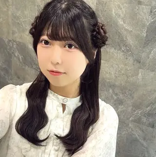 カラー ヘアアレンジ ゆ ののヘアスタイル