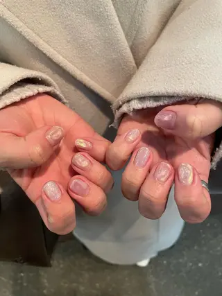 ネイル はばすみれ🎀ﾈｲﾙ 光ﾌｪｲｼｬﾙ ﾍｱのネイルデザイン
