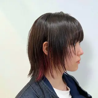 ショート ハッシュ・ウルフ🐺 小顔レイヤー松山直史のヘアスタイル