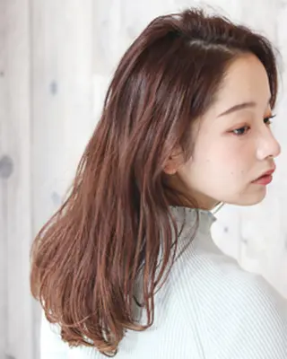 セミロング カラー 浦添 あらさきのヘアスタイル