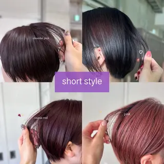 ショート カラー 水野 雪 /パーマ/暖色カラーのヘアスタイル