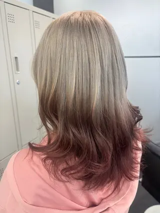 ロング カラー ヘアアレンジ ハッシュカット/ ミルクティー/ みうのヘアスタイル