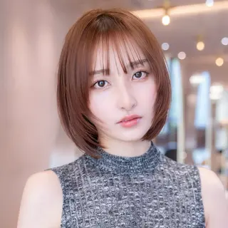 ミディアム 原宿/韓国/髪質改善 /レイヤー/ボブのヘアスタイル