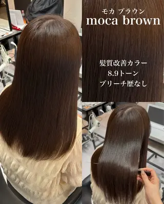 セミロング カラー 透け感ブラウンカラー /レイヤー🧸ナシコのヘアスタイル