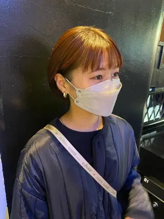 ショート カラー スパイラルパーマ 🌐hina⭐️のヘアスタイル