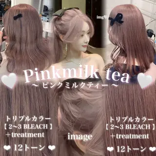 カラー girly❤︎暖色ヘ ア➰🎀HINANOのヘアスタイル