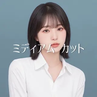 ミディアム 縮毛矯正・似合わせ タナカ レイヤのヘアスタイル