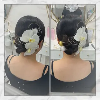 セミロング ヘアアレンジ ヘアセット/着付け 𓇼 松本 夏美𓇼のヘアスタイル