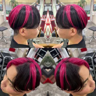 ショート カラー メンズ "PEPPU "所属・🌈推し色派手髪 ハイトーンShinのヘアスタイル