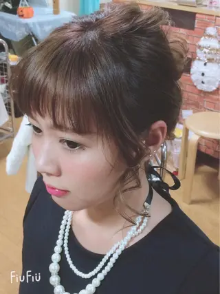 セミロング ヘアアレンジ 池谷 久美子のヘアスタイル