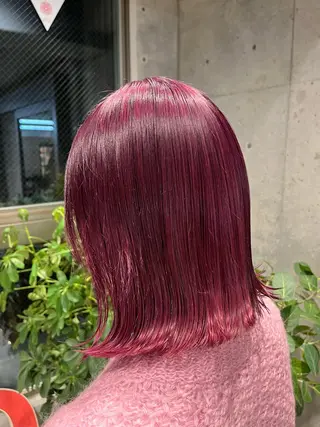 ミディアム カラー ヘアアレンジ ボブ×艶カラー 特化・リクト💥のヘアスタイル