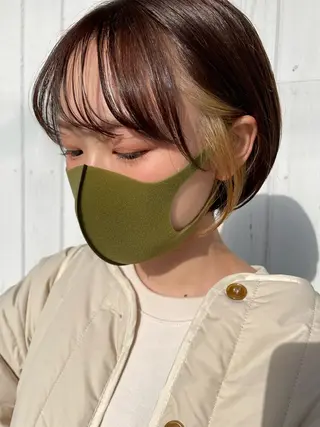 ショート カラー レイヤーカット🌿 ボブ🕊️ヒロキのヘアスタイル