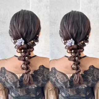 ヘアアレンジ 羽エク指名No1✨️ シールエク🌙しぇるのヘアスタイル