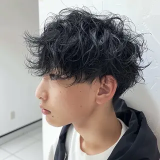 ミディアム カラー パーマ ヘアアレンジ メンズ EnBlesS西宮 マンツーマン神道有基のヘアスタイル