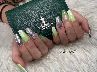 ロング ネイル ak nail .のネイルデザイン