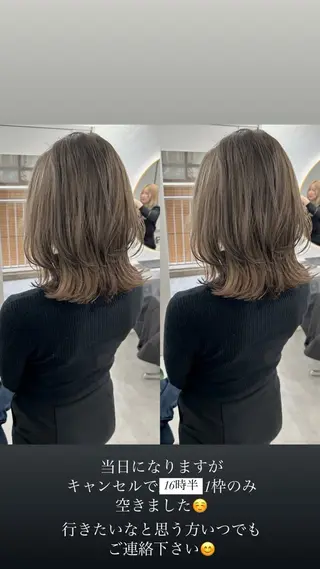 ミディアム カラー 髪質改善will hairdesignのヘアスタイル