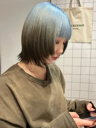 セミロング カラー AOI ハイトーン/ボブのヘアスタイル