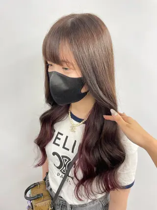 セミロング 𝙃𝘼𝙍𝙐🎀 韓国×エクステのヘアスタイル