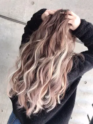 ロング カラー 最高級シールエクステ 💜Fave/あかねのヘアスタイル