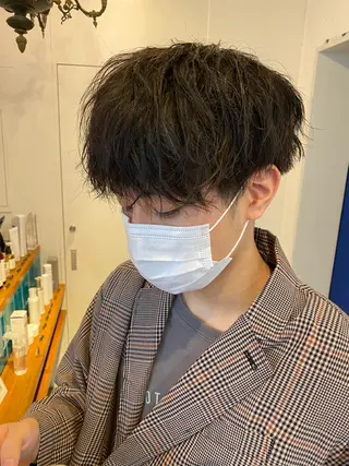 ショート パーマ メンズ JINKIメンズ特化 メンズカットパーマのヘアスタイル