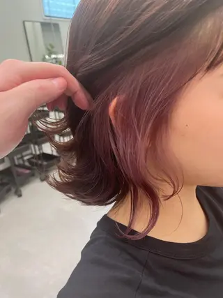 セミロング カラー 菅 樹希弥のヘアスタイル