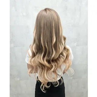 ロング カラー 編み込みエクステ/ ハイトーン りょすけのヘアスタイル