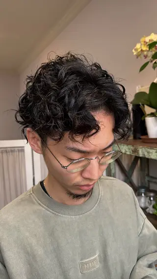 パーマ メンズ 河本 正美のヘアスタイル