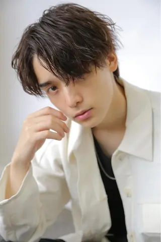 ショート パーマ メンズ ✨ブリーチなし透明感 池袋 水野のヘアスタイル