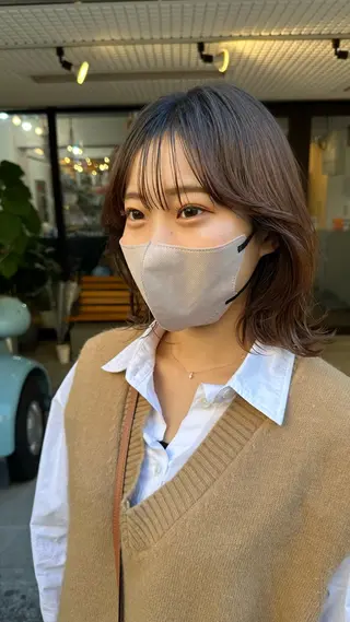 ミディアム 韓国レイヤー柔らかい 地毛風縮毛矯正/マツのヘアスタイル