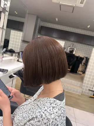 ショート カラー パーマ ヘアアレンジ メンズ キッズ ブリーチなしカラー/ ブラウン/レイヤーのヘアスタイル