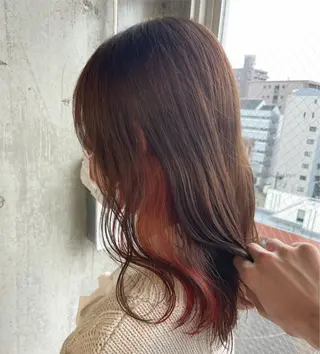 セミロング カラー SHOTO ハイトー ン/ブロンドカラーのヘアスタイル