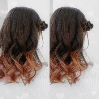 セミロング ヘアアレンジ CARELLY Rukaのマツエク・マツパデザイン