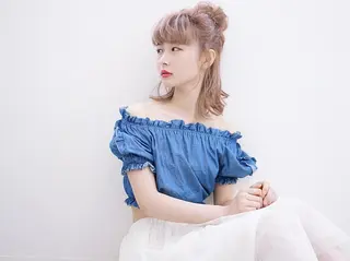 ミディアム セミロング カラー ヘアアレンジ 花井 啓好のヘアスタイル