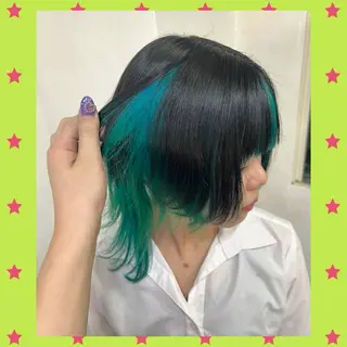 ショート カラー Miju💖派手髪/ ティンセル/エクステのヘアスタイル