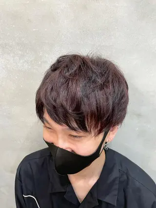 ショート カラー メンズ 【ピンク/韓国ヘア/ ヘアセット】亜海のヘアスタイル