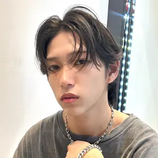 ミディアム パーマ メンズ 岡田大志🇰🇷 中/韓メンズヘアのヘアスタイル