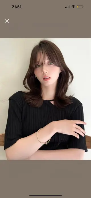 セミロング 🎀 うる艶透明感 カラー / 錦糸町のヘアスタイル